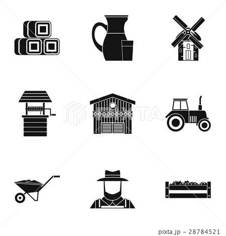 Animal farm icons set, simple style 28784521