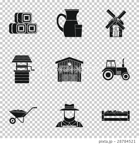 Animal farm icons set, simple style 28784521