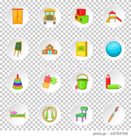 Kindergarten security icons set 28784700