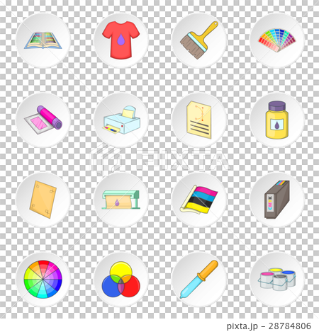 Print process icons set Print process icons set 28784806