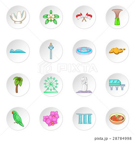 Singapore travel icons set 28784998