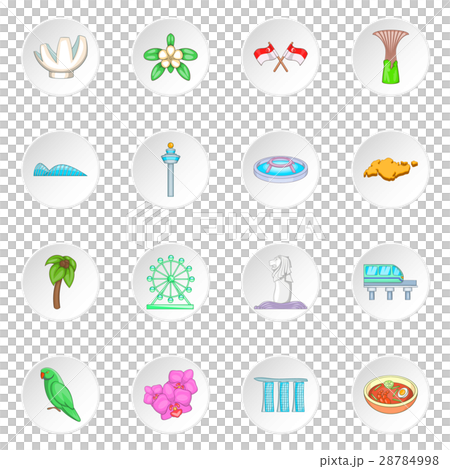 Singapore travel icons set 28784998