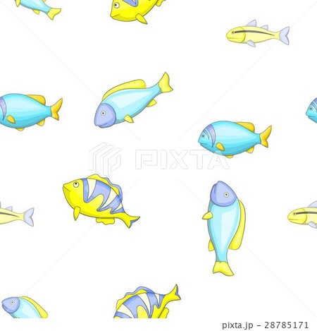 Tropical fish pattern, cartoon style Tropical fish pattern, cartoon style 28785171
