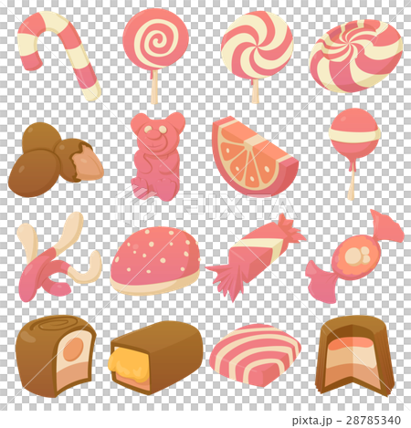 Sweets and candies icons set, cartoon style Sweets and candies icons set, cartoon style 28785340
