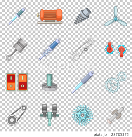 Mechanism parts icons set, cartoon styleのイラスト素材 [28785375] - PIXTA