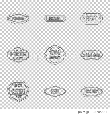 Sticker icons set, outline style 28785385