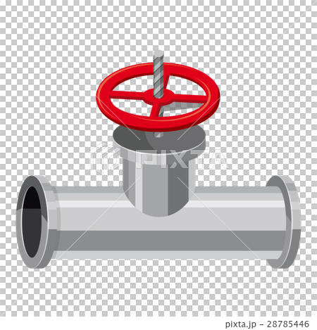 Pipe with a valve icon, cartoon style 28785446