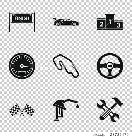 Speed Cars Icons Set Simple Styleのイラスト素材