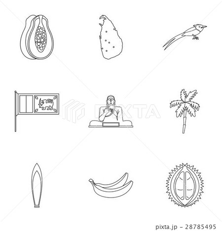 Holiday in Sri Lanka icons set, outline style 28785495