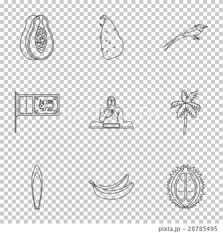 Holiday in Sri Lanka icons set, outline style 28785495