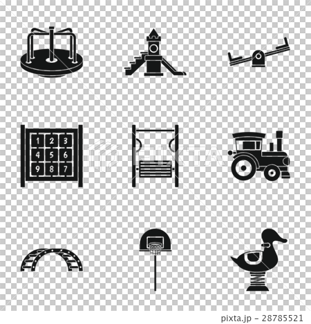 Children rides icons set, simple style Children rides icons set, simple style 28785521