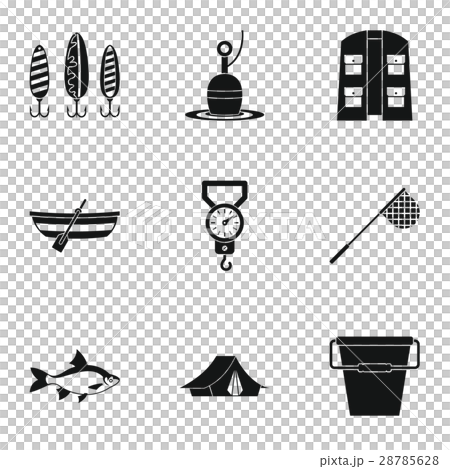 Catch fish icons set, simple style - Stock Illustration [28785628] - PIXTA