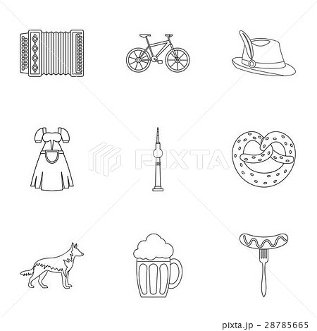 Germany icons set, outline style 28785665