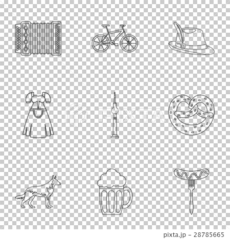 Germany icons set, outline style 28785665