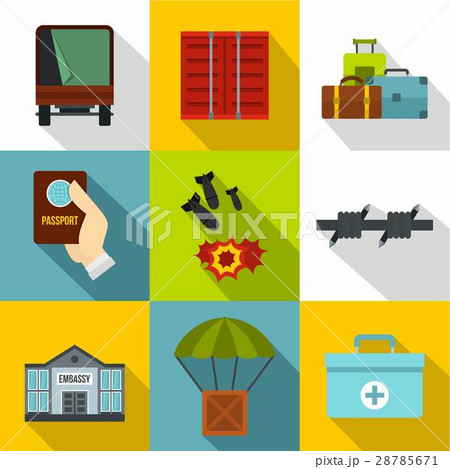 Left country icons set, flat style 28785671