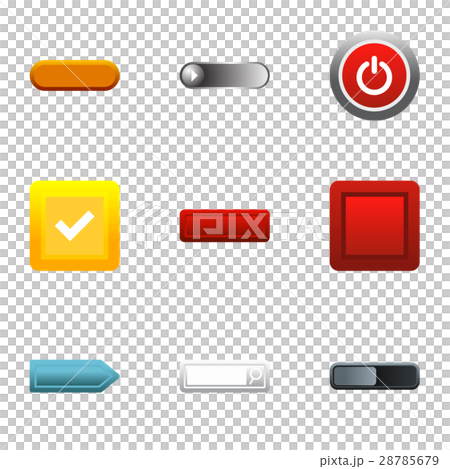 Button types icons set, flat style 28785679