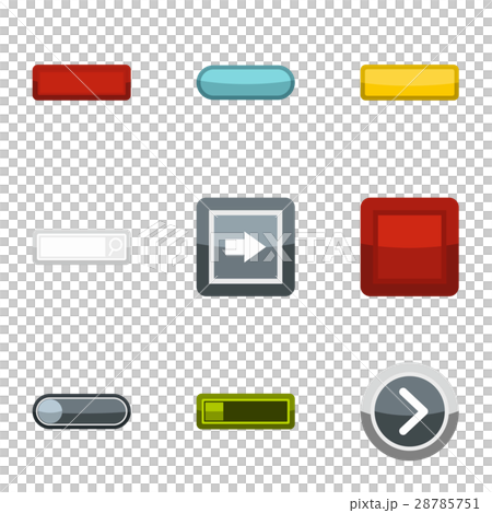 On off buttons icons set, flat style On off buttons icons set, flat style 28785751
