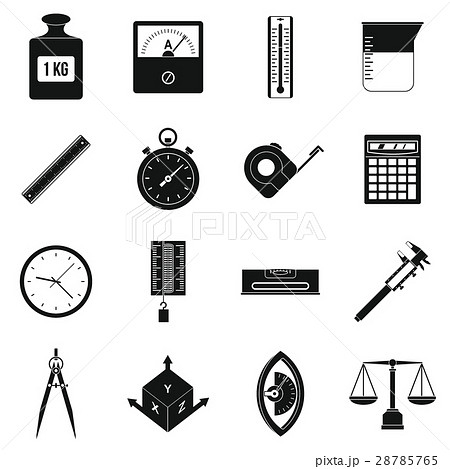 Measure precision icons set, simple style Measure precision icons set, simple style 28785765