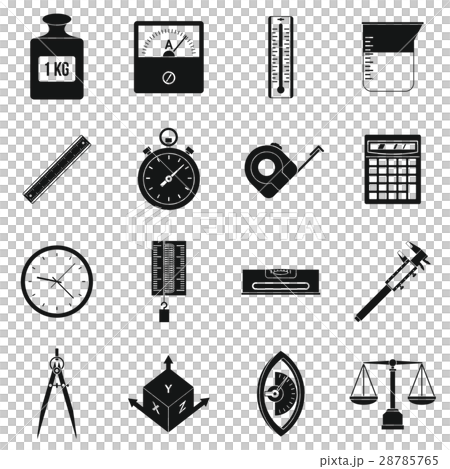 Measure precision icons set, simple style Measure precision icons set, simple style 28785765