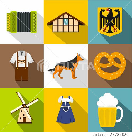 Country Germany icons set, flat styleのイラスト素材 [28785820] - PIXTA