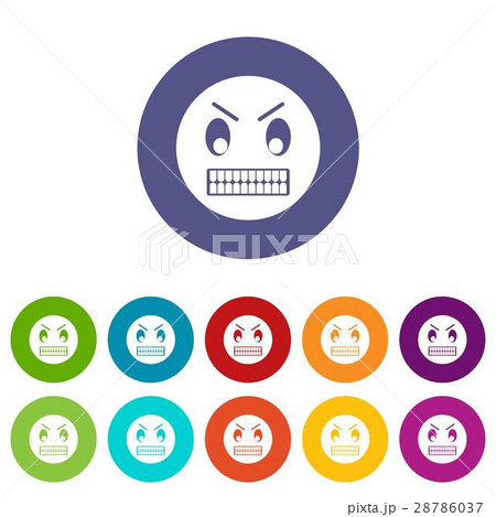 Angry emoticon set icons Angry emoticon set icons 28786037