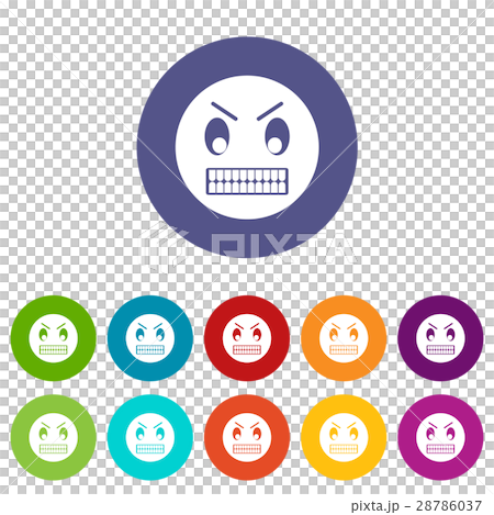 Angry emoticon set icons Angry emoticon set icons 28786037