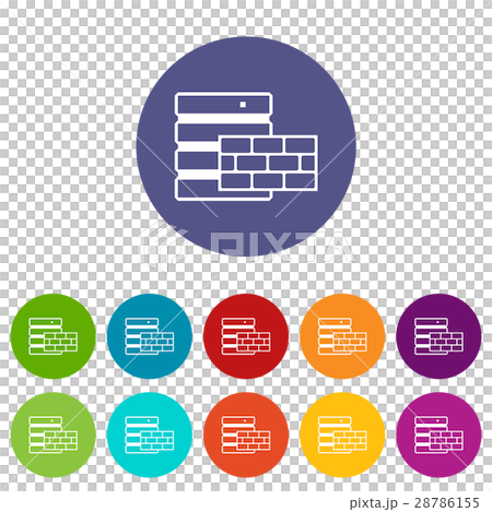 Database and brick wall set icons - Stock Illustration [28786155] - PIXTA