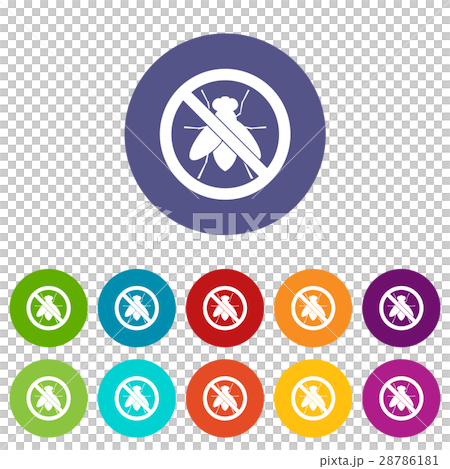 No fly sign set icons 28786181