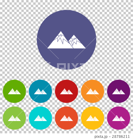 Swiss alps set icons - Stock Illustration [28786211] - PIXTA