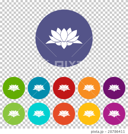 Lotus flower set icons 28786411