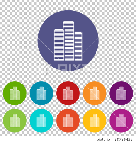 Skyscrapers in Singapore set icons 28786433