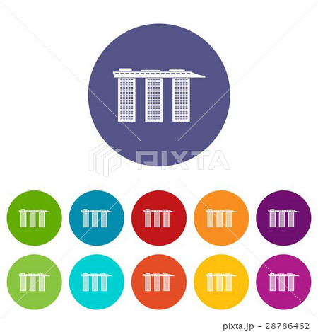 Marina Bay Sands Hotel, Singapore set icons 28786462