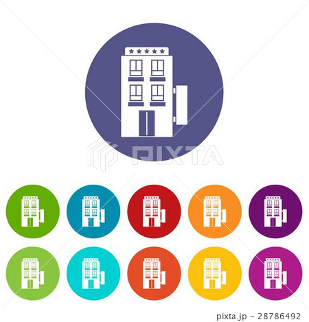 Five star hotel set icons Five star hotel set icons 28786492