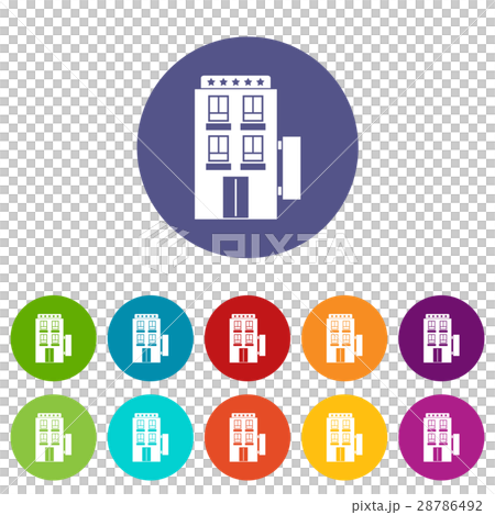 Five star hotel set icons 28786492