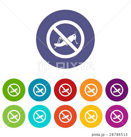 No locust sign set icons No locust sign set icons 28786513