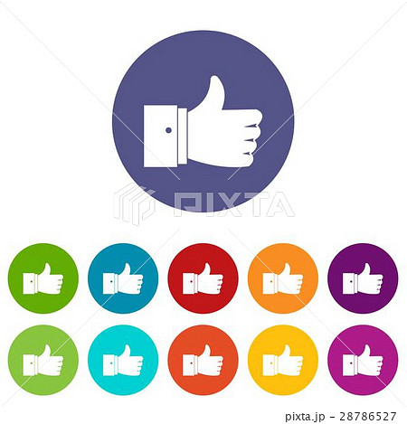 Thumb up gesture set icons 28786527