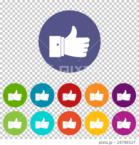 Thumb up gesture set icons 28786527