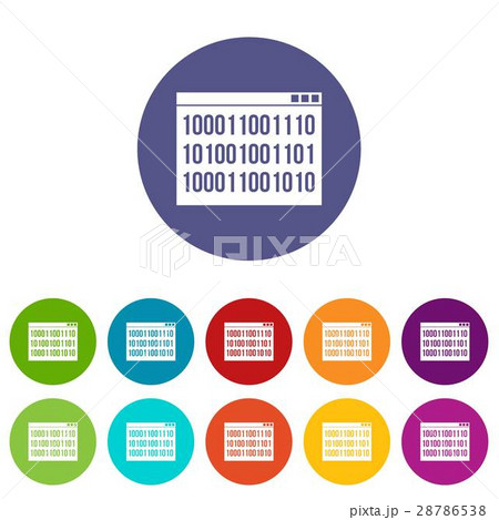 Binary code set icons 28786538
