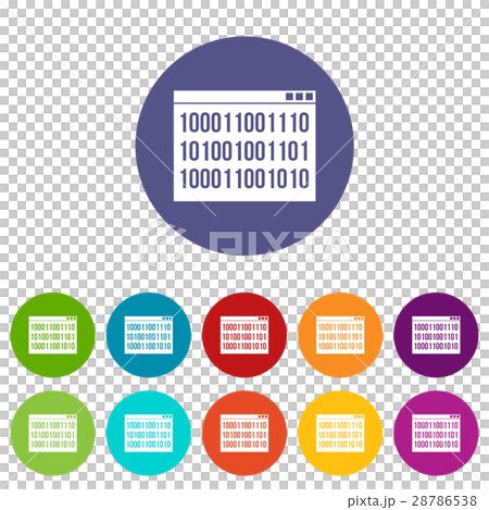 Binary code set icons 28786538