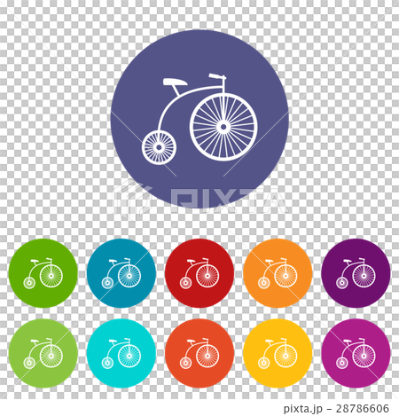 Penny-farthing set icons 28786606