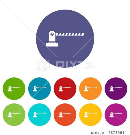 Parking barrier set icons 28786614