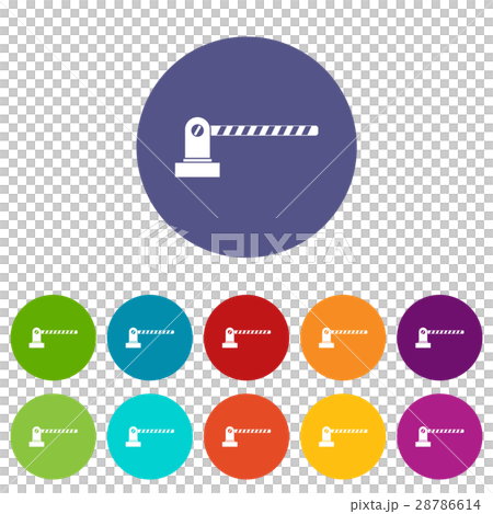 Parking barrier set icons 28786614
