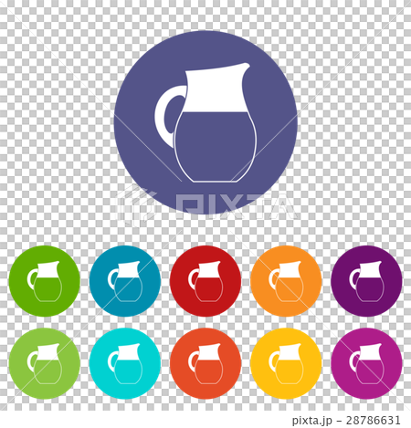 Pitcher of milk set icons Pitcher of milk set icons 28786631