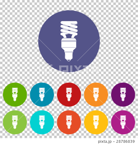 Energy saving bulb set icons 28786839