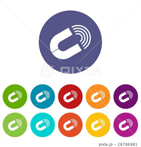 Horseshoe magnet set icons 28786981
