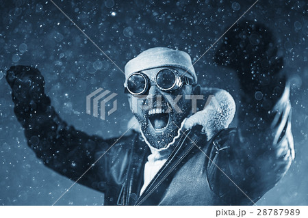 brutal portrait of a bearded man winter snow goggles brutal portrait of a bearded man winter snow goggles 28787989