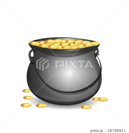 Pot of gold. Big mythical pot with full gold coins Pot of gold. Big mythical pot with full gold coins 28789821