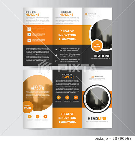 Orange circle business trifold Leaflet Brochure Orange circle business trifold Leaflet Brochure 28790968