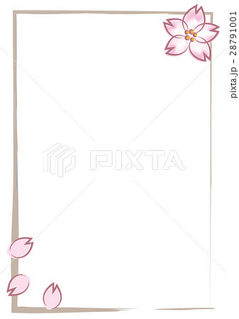 和風フレーム縦 桜aのイラスト素材 28791001 Pixta