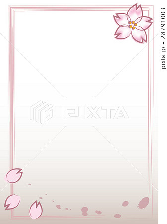 和風フレーム縦 桜bのイラスト素材 28791003 Pixta
